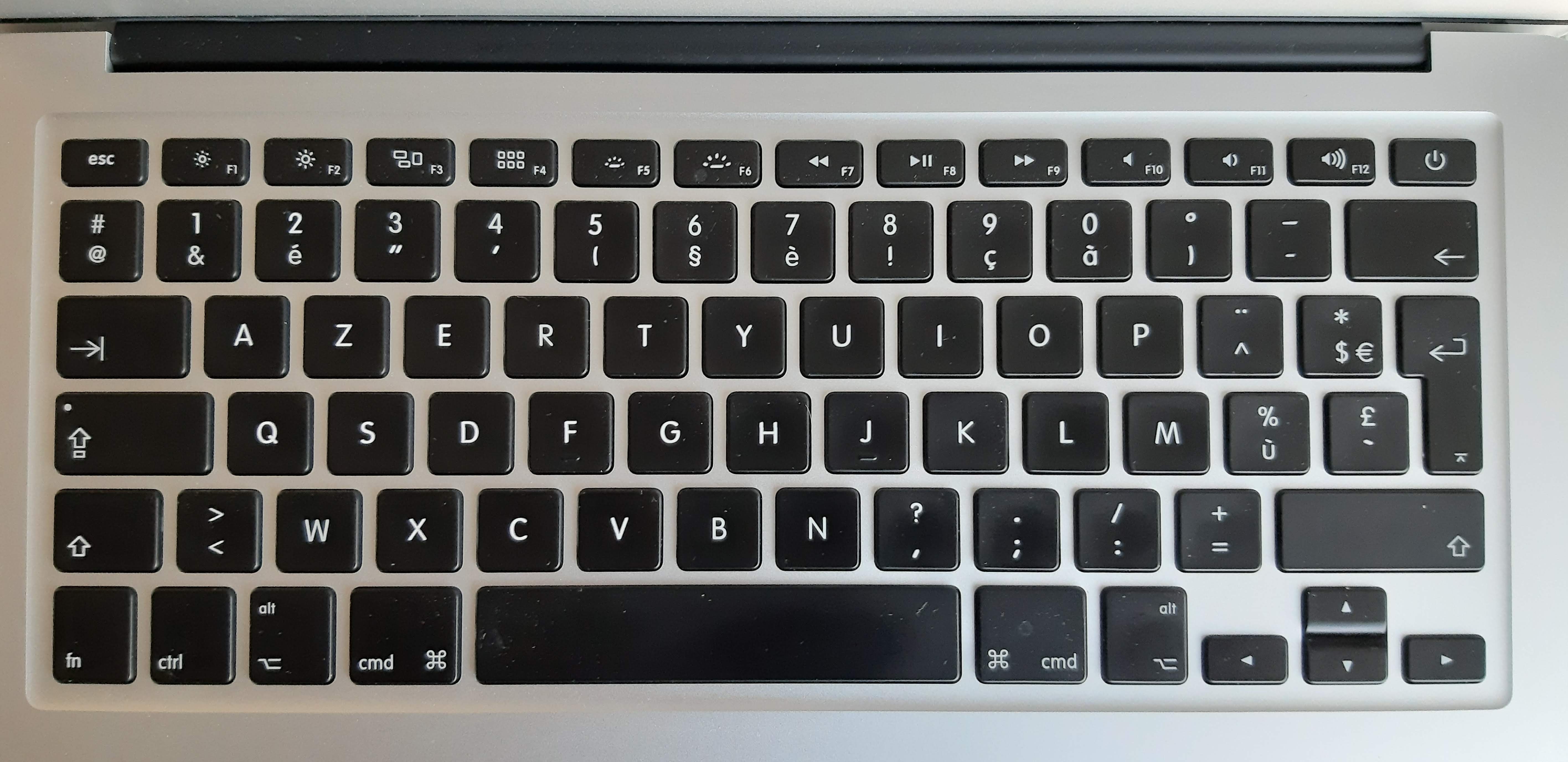 Disposition des caractères sur les claviers MacBook, Boîte ouverte mobile
